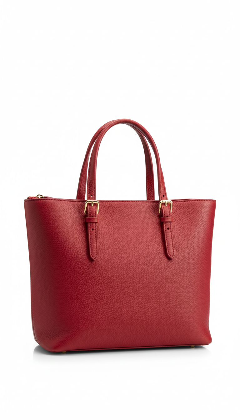 Italian Leather Bag With Sharp Geometry