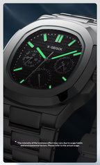 New Luxury Business Three Circle Stainless Steel Strap Night Light Calendar Waterproof Men's Date Quartz Watch
