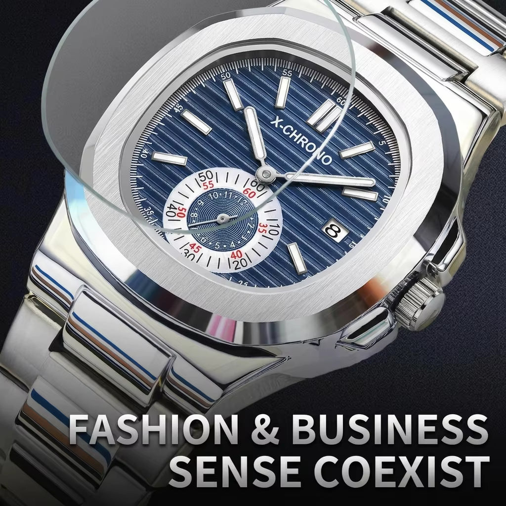 Men's Luxury Stainless Steel Strap Quartz Watch Simple Business Classic Waterproof Calendar Can Be Wholesale Customized