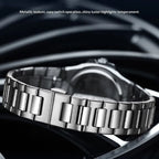 New Luxury Business Three Circle Stainless Steel Strap Night Light Calendar Waterproof Men's Date Quartz Watch
