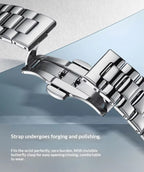 New Luxury Business Three Circle Stainless Steel Strap Night Light Calendar Waterproof Men's Date Quartz Watch