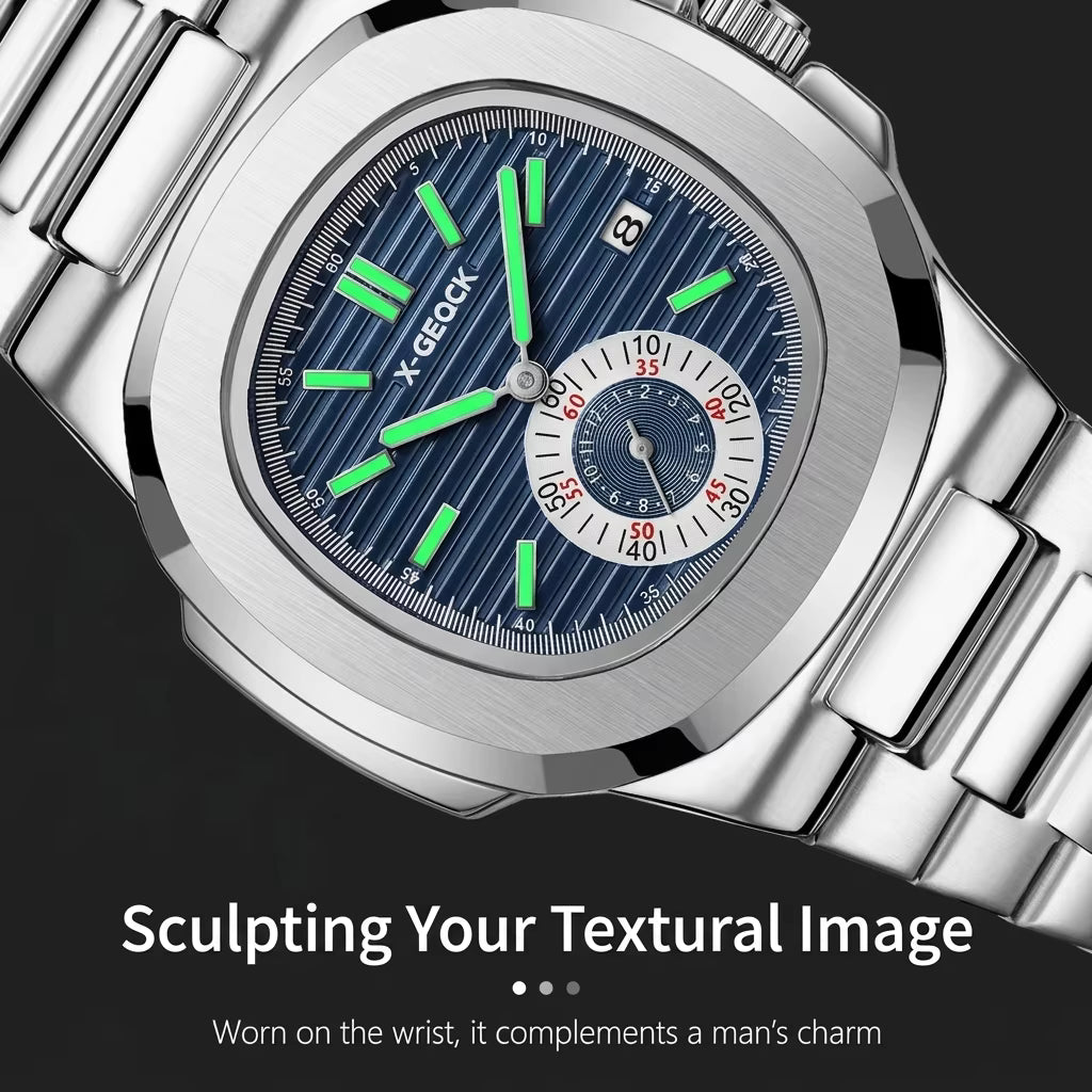 Men's Luxury Stainless Steel Strap Quartz Watch Simple Business Classic Waterproof Calendar Can Be Wholesale Customized