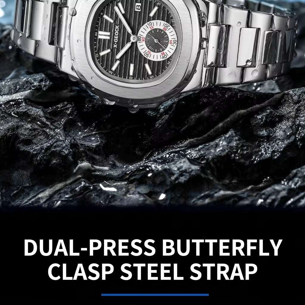 Men's Luxury Stainless Steel Strap Quartz Watch Simple Business Classic Waterproof Calendar Can Be Wholesale Customized