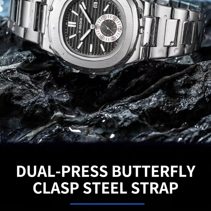 Men's Luxury Stainless Steel Strap Quartz Watch Simple Business Classic Waterproof Calendar Can Be Wholesale Customized