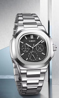 New Luxury Business Three Circle Stainless Steel Strap Night Light Calendar Waterproof Men's Date Quartz Watch