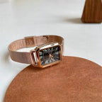 Classic Rectangular Roman Numerals Fashionable Women's Watch Rose Gold Life Waterproof Quartz Watch