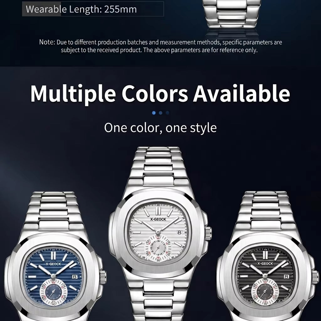 Men's Luxury Stainless Steel Strap Quartz Watch Simple Business Classic Waterproof Calendar Can Be Wholesale Customized