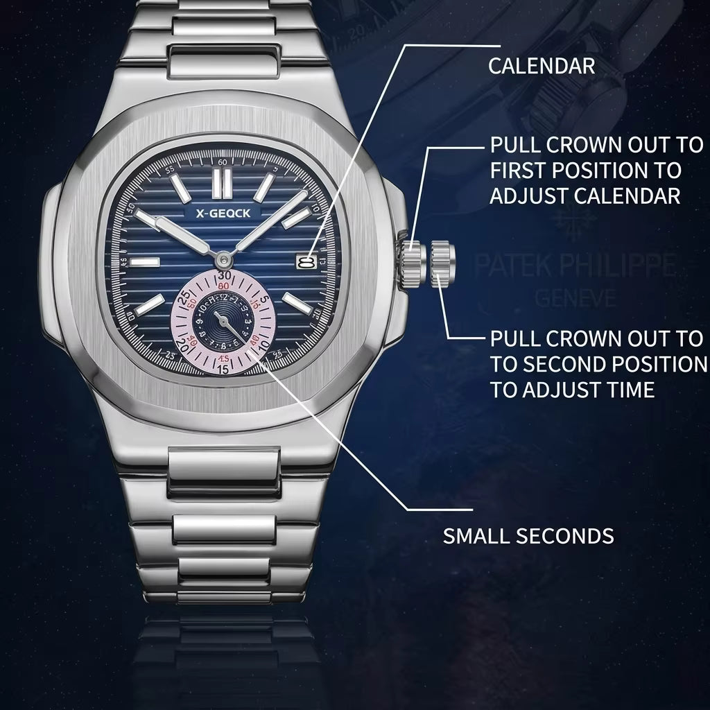 Men's Luxury Stainless Steel Strap Quartz Watch Simple Business Classic Waterproof Calendar Can Be Wholesale Customized