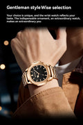 Fashionable Luxury Rose Gold square Men's Quartz Watch