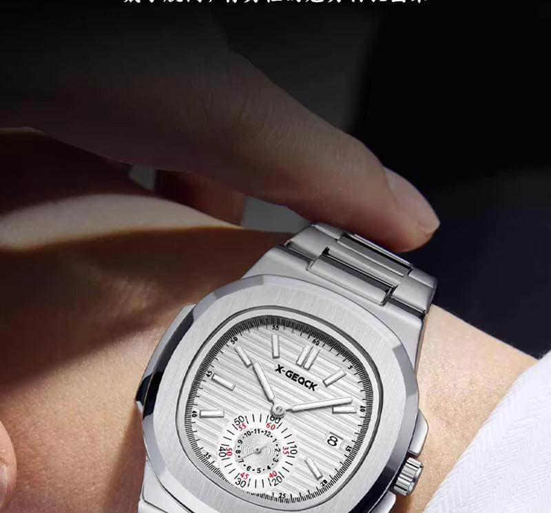 Men's Luxury Stainless Steel Strap Quartz Watch Simple Business Classic Waterproof Calendar Can Be Wholesale Customized